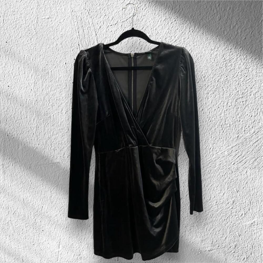 Women's Wild Fable Hematite Velvet Long Sleeve Ruched Bodycon Dress Size M